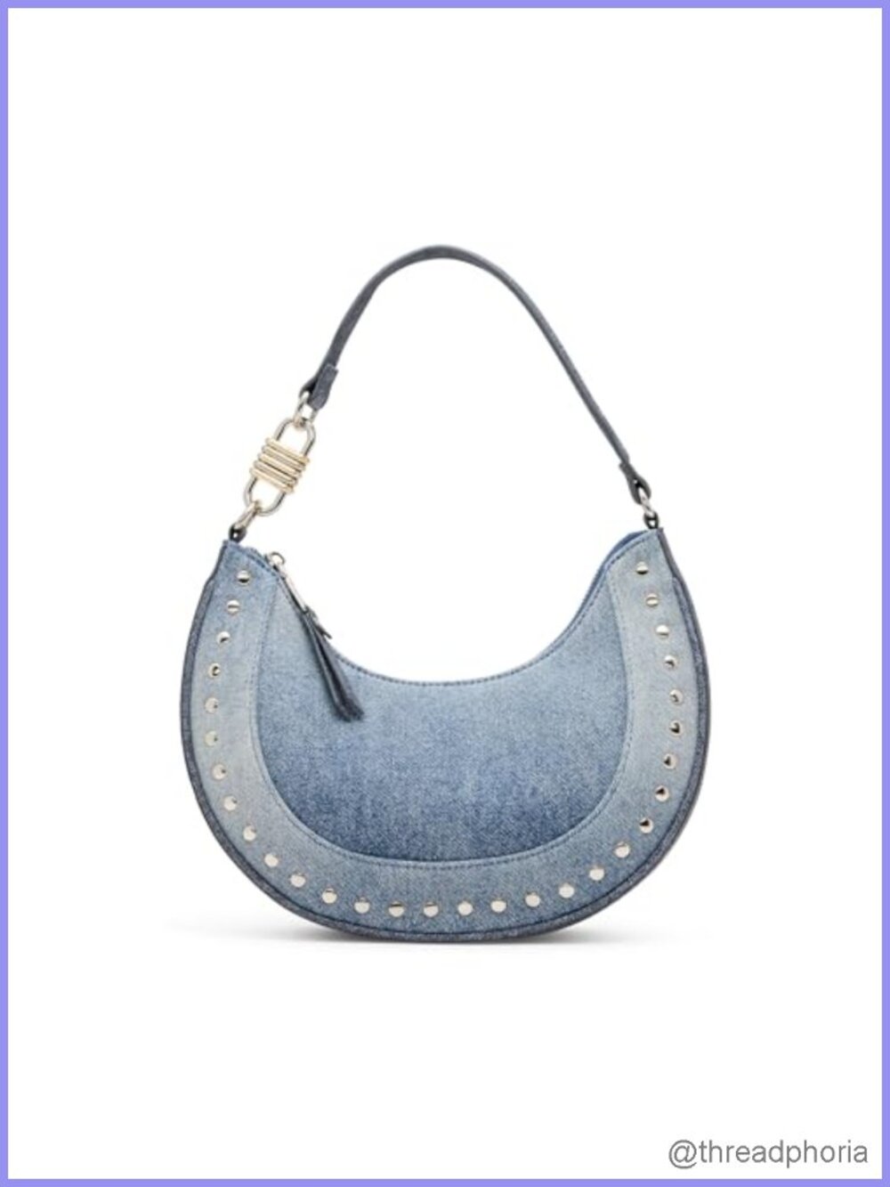 Steve Madden Liam Studded Shoulder Bag Hobo Denim